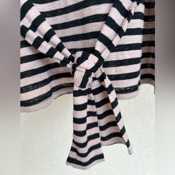 New Apt. 9 Black & Cream Striped Tie Back Top (Large) with tags - Picture 4 of 8